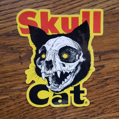 Skull Cat - Sticker (LARGE)