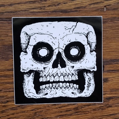 Skull Squared - Sreenprinted Vinyl Sticker
