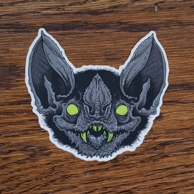 Fringe lipped bat face- sticker