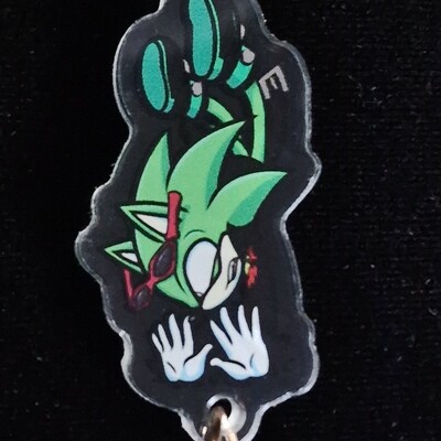 Dr. finitevus the echidna & scourge the hedgehog - sonic the hedgehog - double-sided keychain - hot gold stamped