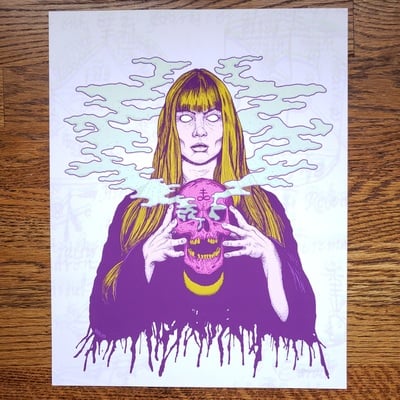 Sorceress necromancer - print 11"x14"