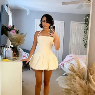 Lovely a-line ivory short homecoming dresses - Thumbnail 1