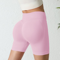 Women's High Waist Sport Shorts,Comfortable High Stretch Skinny Shorts, Gym Shorts - Thumbnail 5