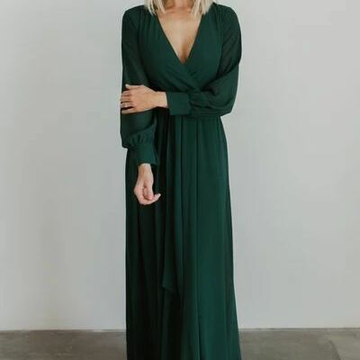 Simple a line green mother of the bride/groom dress evening formal dress