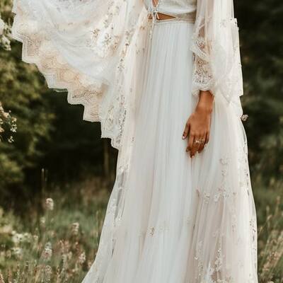 Bohemian forest wedding gown bridal gown wedding dress