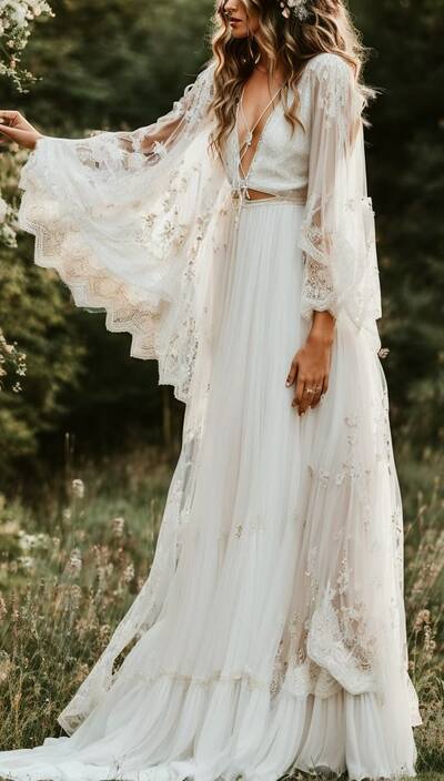 Bohemian Forest Wedding Gown Bridal Gown Wedding Dress