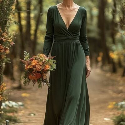 Simple a line green mother of the bride/groom dress evening formal dress