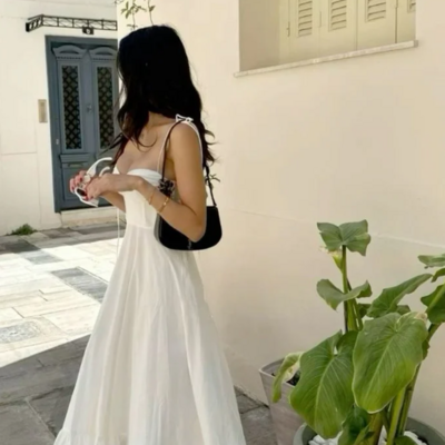 Vintage a line spaghetti straps ivory ruffles prom dresses