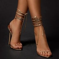 Sandals ankle strap stiletto heel boots 2 colors - Thumbnail 2