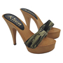 CAMOUFLAGE CLOGS HEEL 13 cm. -k9301 camouflage-4