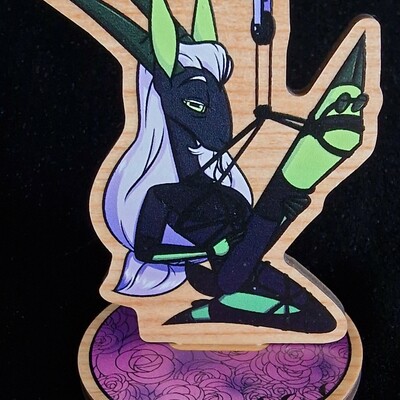 Furry bdsm wooden standee - shaun the hybrid ibex goat