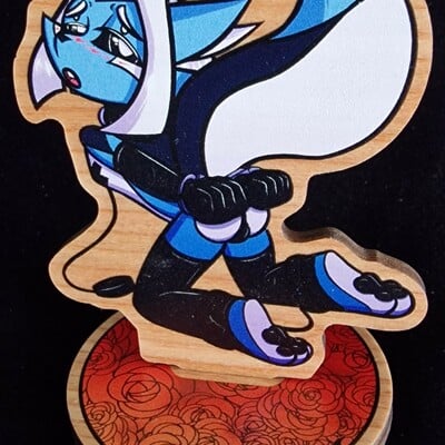 Furry bdsm wooden standee - lawrence the somali cat