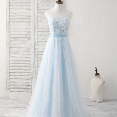 White and blue prom dresses, long party dresses, formal dresses, bridesmaid dresses, maid of honor dresses