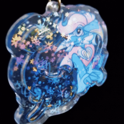 Furry shaker keychain - clark the tiger shark / borzoi dog