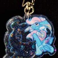 Furry Shaker Keychain - Clark The Tiger Shark / Borzoi Dog - Thumbnail 2