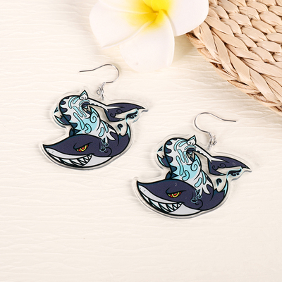 Animal earrings - thunder storm - tiger shark