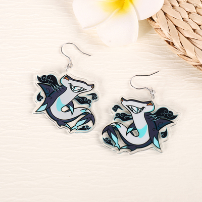 Animal earrings - Dark Cloud - Hammerhead Shark