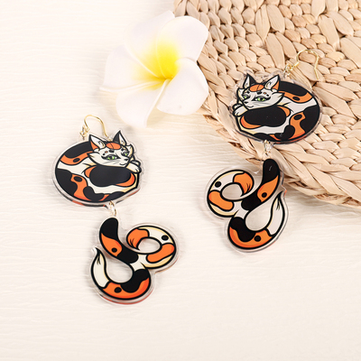 Animal earrings - bakeneko - two tailed cat