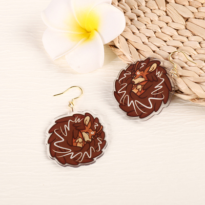 Animal earrings - Cinnahog - Hedgehog