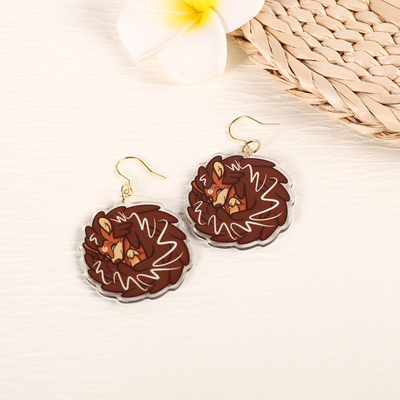 Animal earrings - cinnahog - hedgehog