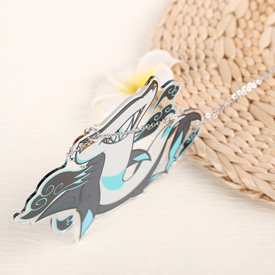 Animal necklace - dark cloud - hammerhead shark