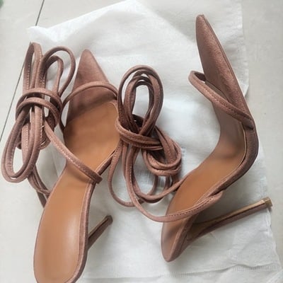 Sandals ankle strap stiletto heel boots