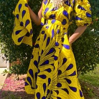 One Sleeve Dress w/ belt & headwrap - Thumbnail 1
