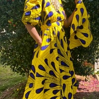 One Sleeve Dress w/ belt & headwrap - Thumbnail 2