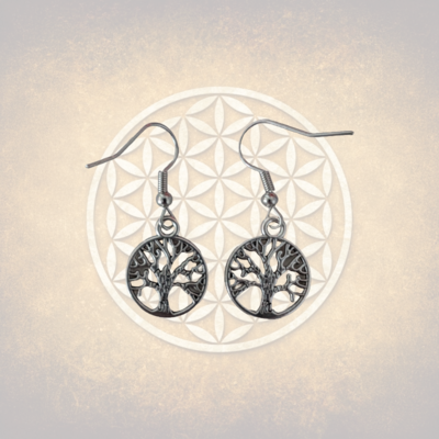 Silver tree of life earrings