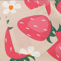 Strawberry Flower Full Print Blouse Shirt - Thumbnail 2