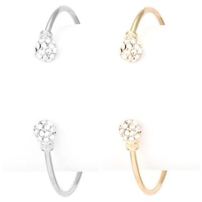 Crystal pave ball cuff