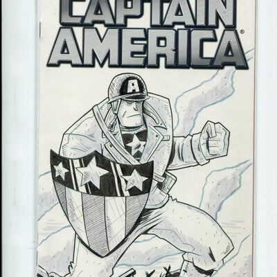 Capt america comic book sketch cover