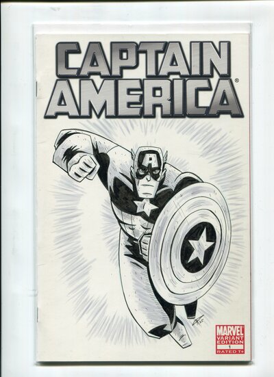 Capt America  Comic Book Sketch Cover