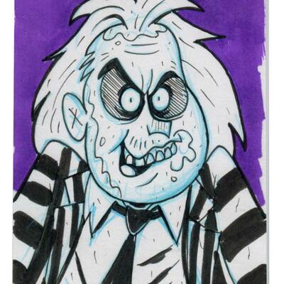 Beetlejuice sketch card