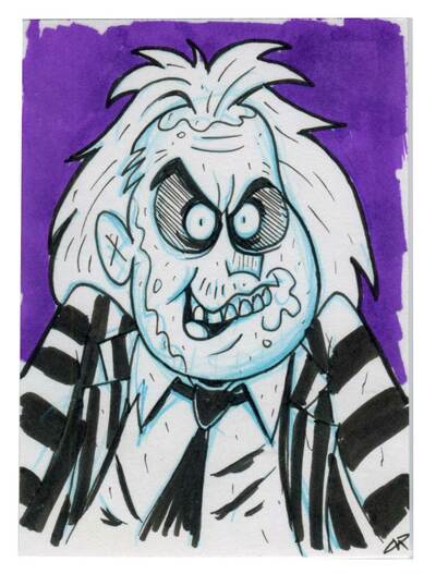 Beetlejuice Sketch Card