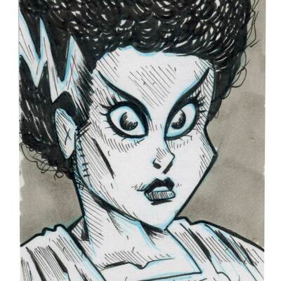 Bride sketch card