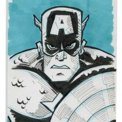 Capt. america sketch card