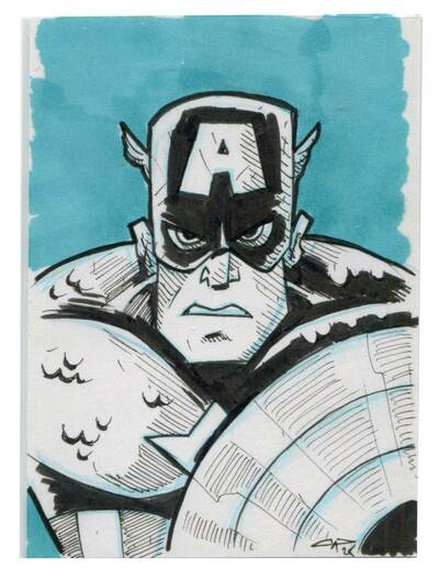 Capt. America Sketch Card