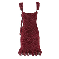 Sleeveless dress with ruffled draped ribbon - Thumbnail 3