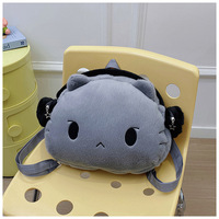 Cute Cat Face Plush Backpack - Thumbnail 3