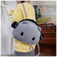 Cute Cat Face Plush Backpack - Thumbnail 2