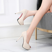 Women's High Heel Platform Pumps - Thumbnail 1