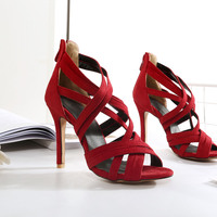 Women Suede High Heels - Thumbnail 1