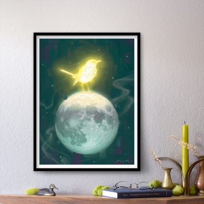 Moon lander - print of original oil painting