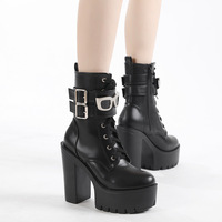 Cool Sunglasses Decor Heeled Boots - Thumbnail 1