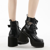 Metal Butterfly Studded Heeled Boots - Thumbnail 2
