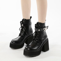 Metal Butterfly Studded Heeled Boots - Thumbnail 1