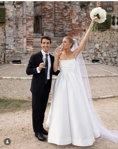 Simple A Line Strapless Wedding Dress Bridal Gown Wedding Gown