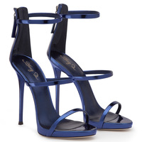 New style shiny leather open back high heel women's sandals - Thumbnail 2