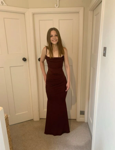 Simple Straps A Line Burgundy Long Prom Evening Dresses
